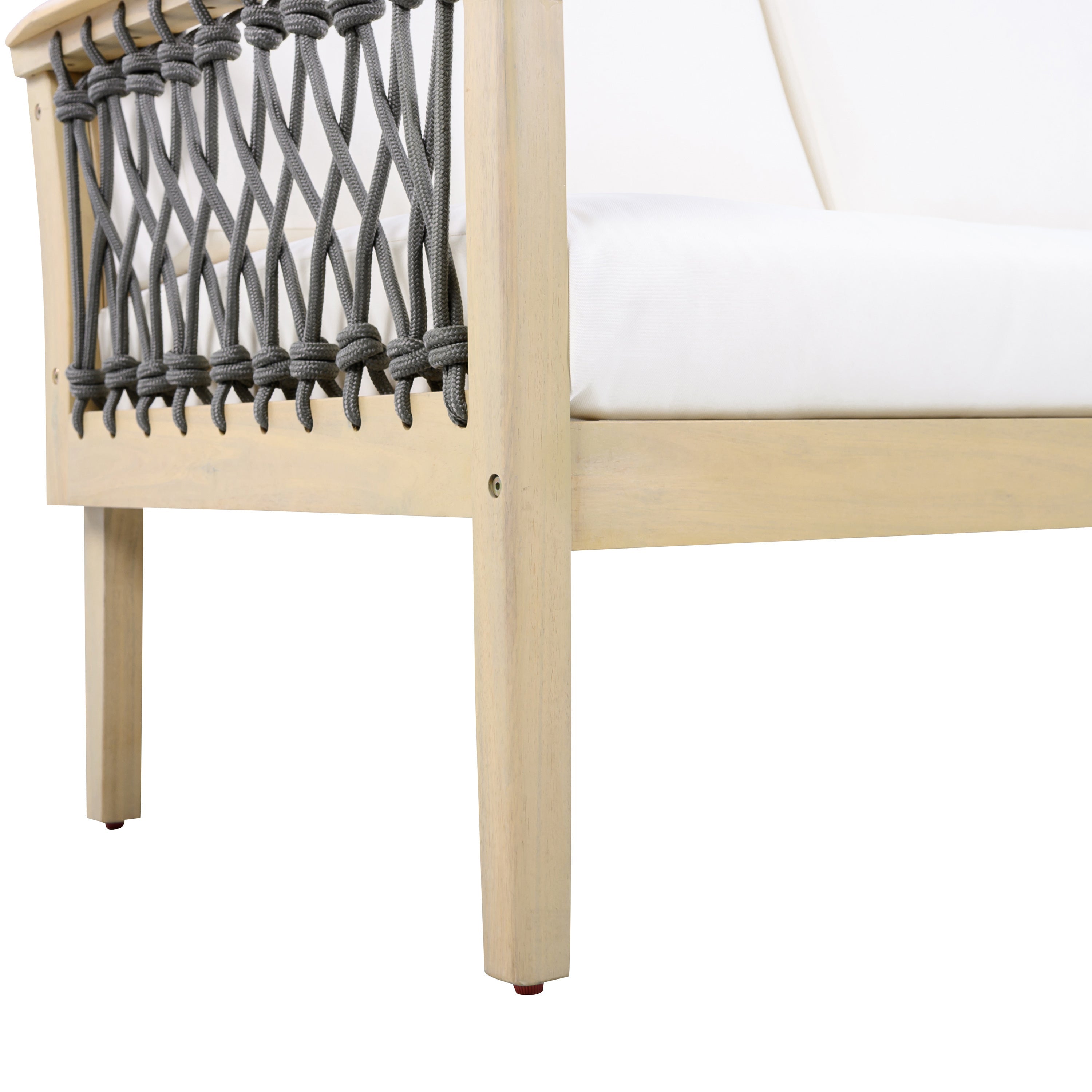Millie Outdoor Acacia Wood Loveseat & Coffee Table Set