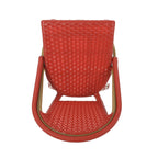 Callisto 29.5" Outdoor Rattan and Aluminum Bar Stool with Curved Back and Footrest