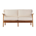 Mid-Century Modern 4-Piece Acacia Wood Outdoor Patio Set