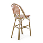 Clifftop 29.5" Outdoor Rattan Bar Stool with Aluminum Frame and Footrest, Set of 2