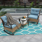 Ilmenite 3-Piece Patio Set with 2 Rocking Chairs and Bottom Shelf Table