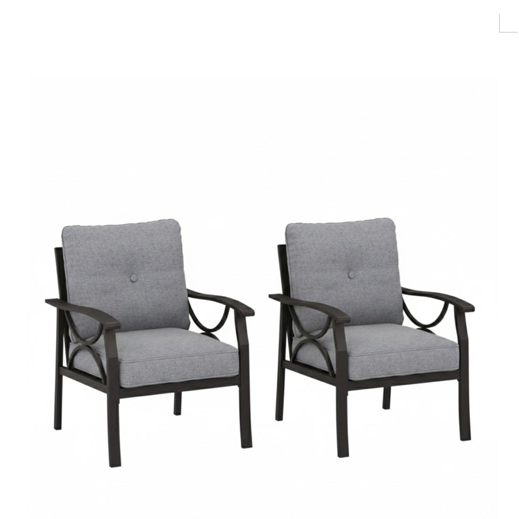 Marisol All-Weather Metal Armchairs, Set of 2