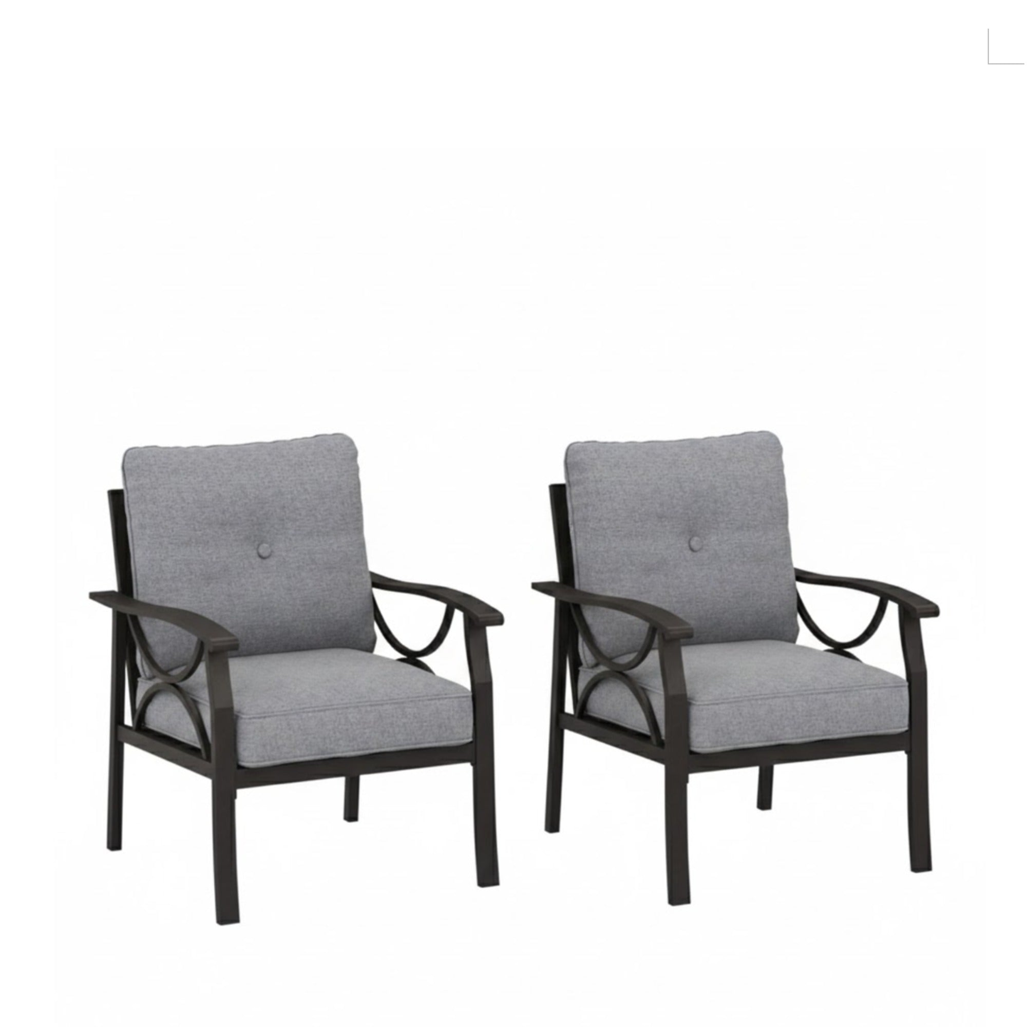 Marisol All-Weather Metal Armchairs, Set of 2