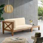 Brava Outdoor X-Back Corner Bench with Coffee Table