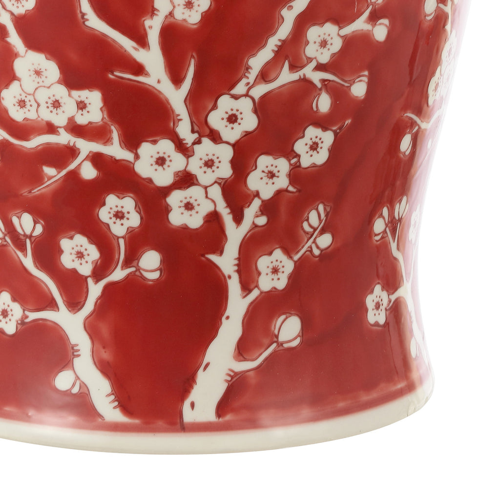 Cherry Blossom 17.75" Ceramic Garden Stool