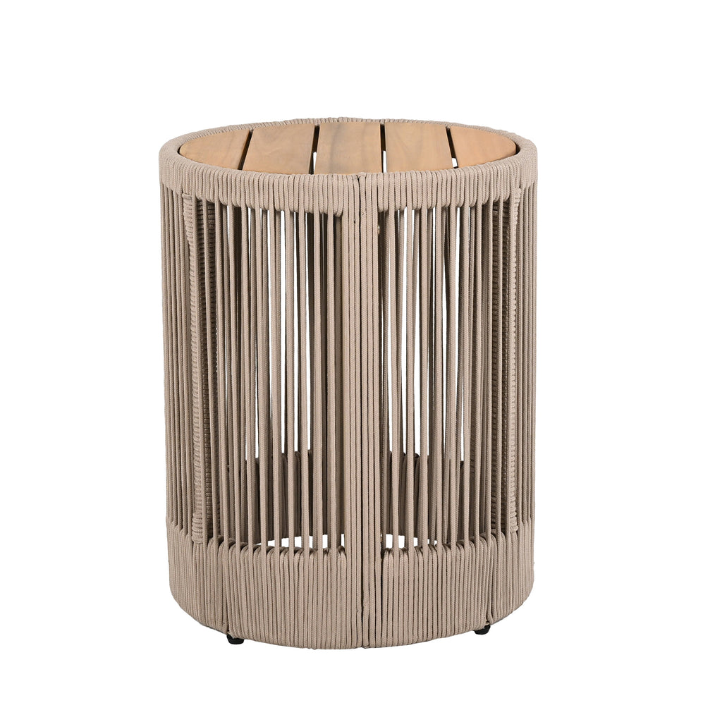 Sundara Outdoor Coffee & Side Table Set with Woven Rope Design