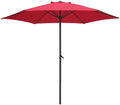 9' Market Bronze Frame Red Canopy Umbrella