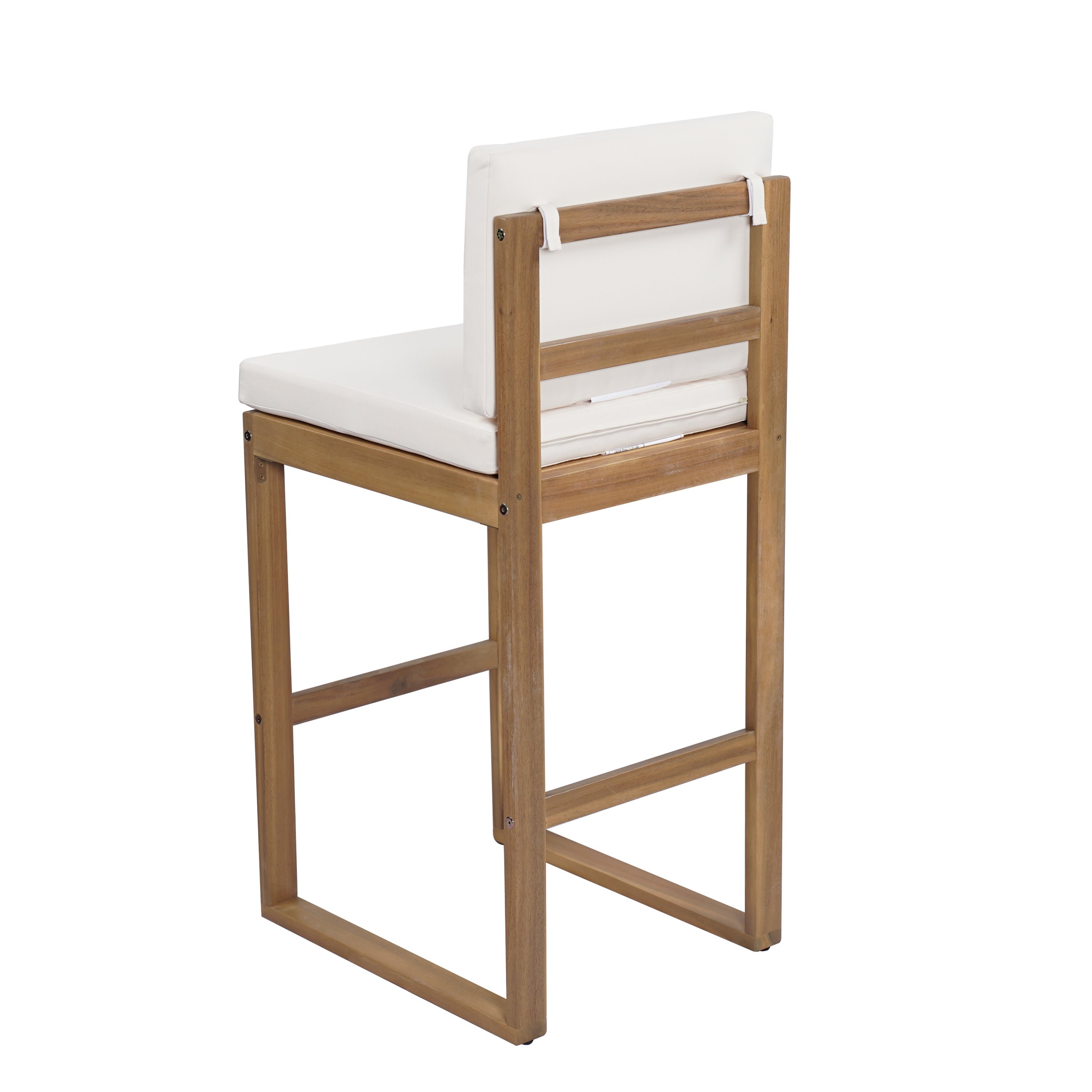 Seacliff Outdoor Acacia Wood Barstools, Set of 2