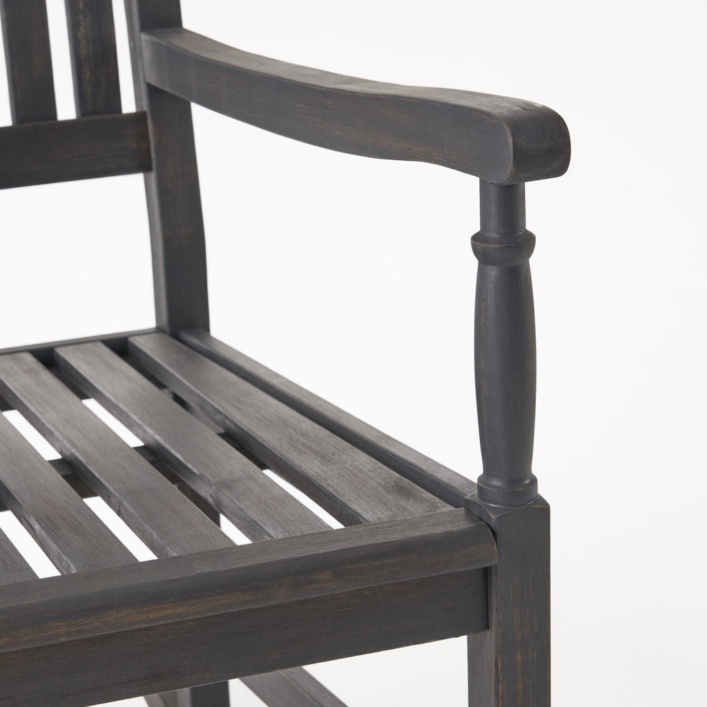 Muse Outdoor Acacia Rocking Chair with Slat Design