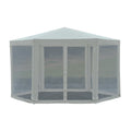 Outsunny Netting Gazebo Hexagon Patio Outdoor Party Activities