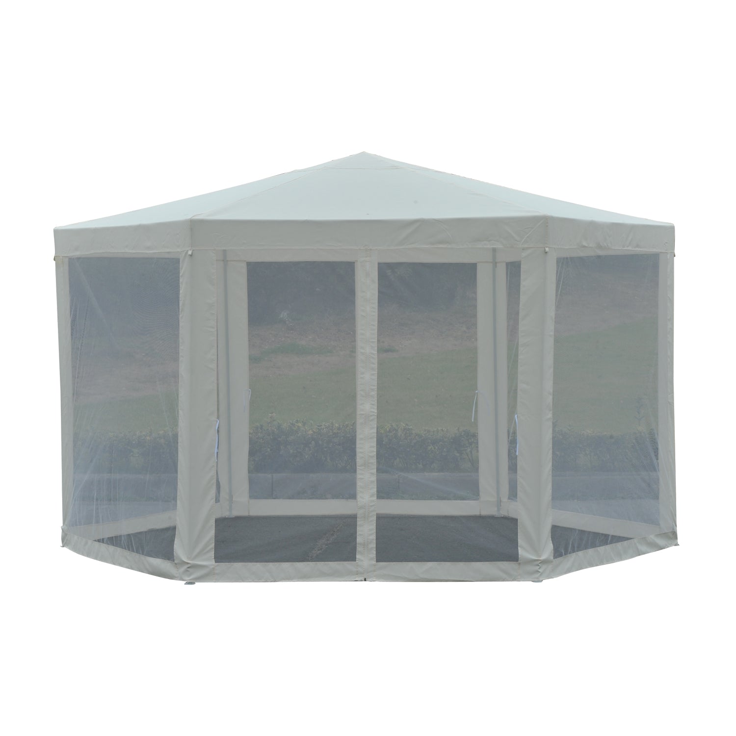 Outsunny Netting Gazebo Hexagon Patio Outdoor Party Activities