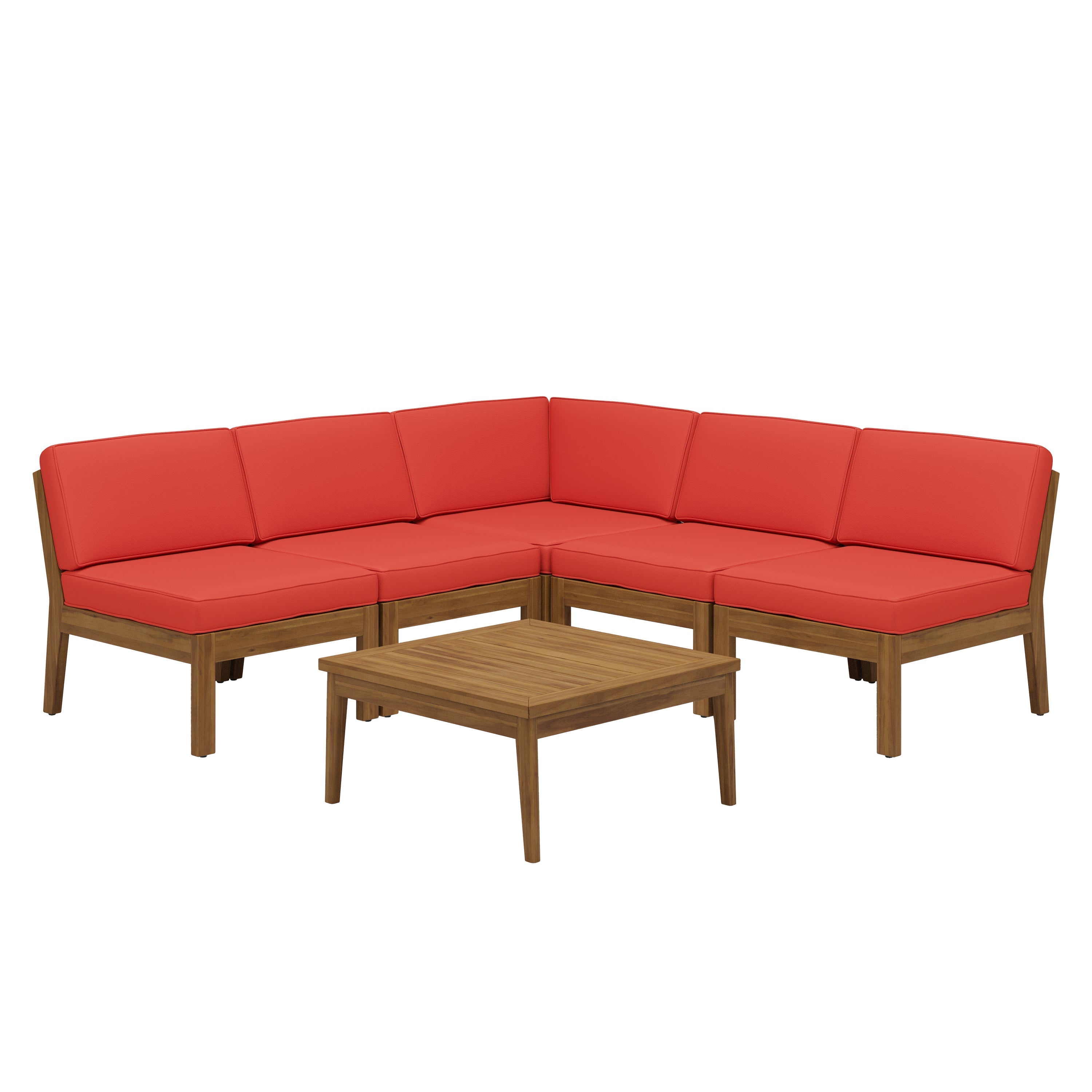 Grenada 5 Seater Acacia Wood Armless Sectional