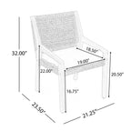 Capri Outdoor Acacia Wood & Wicker Dining Chairs with Cream Cushion, Set of 2
