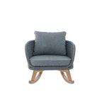 Contemporary Minimalist Wicker Rocking Chair with Cushions