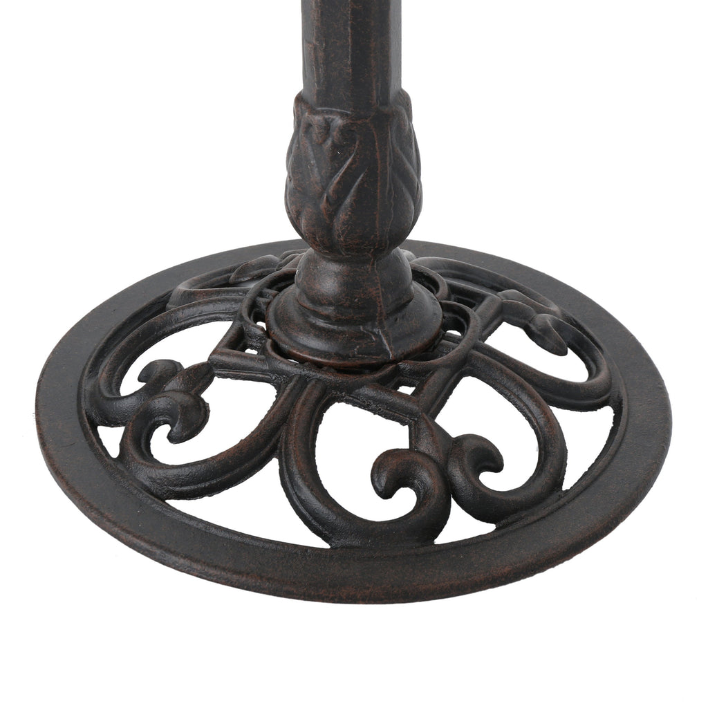 Ruffle Outdoor Aluminum and Iron Bird Bath