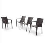 Larache Outdoor Wicker Dining Arm Chair, Set of 4