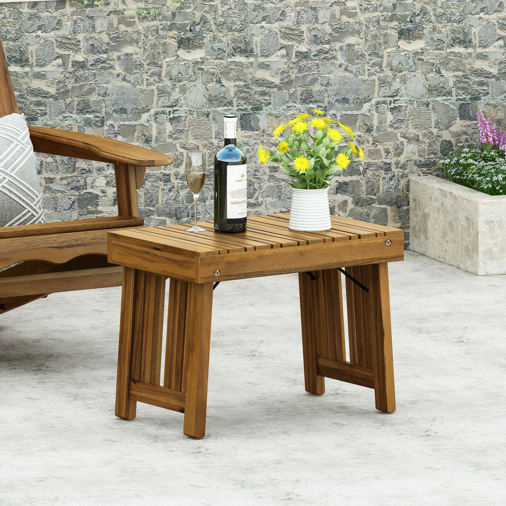Kyoto Outdoor Foldable Side Table with Slat Design