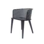 Rejoiced Outdoor Dining Chair with Geometric Lattice Design and Curved Back, Set of 2
