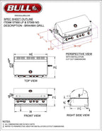 Bull 38" Brahma 5-Burner Drop-In Grill Head