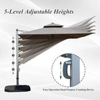 9' Aluminum Cantilever Tilt Patio Umbrella with Center Pole, Base Not Included