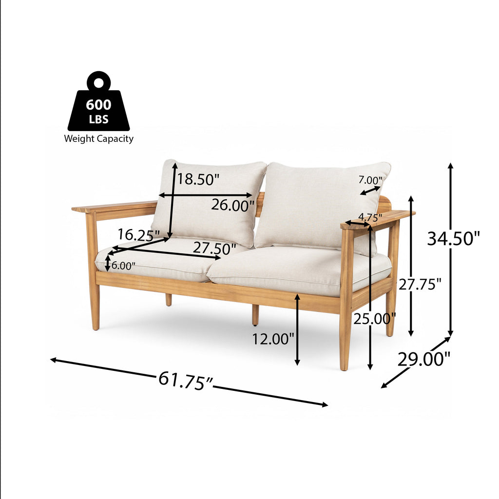Terassi Outdoor Acacia Wood Loveseat