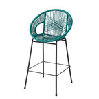 Entwined Outdoor Bar Stool with Ergonomic Design and Footrest, Set of 2