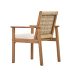 Miles Acacia Wood & Wicker Rattan Woven Dining Chairs, Set of 2