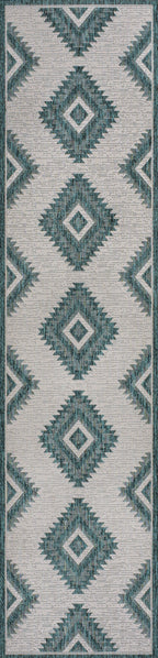 Lior Geometric Moroccan Diamond Indoor/Outdoor Runner Rug
