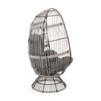 Lazulite Outdoor Egg Chair with Water-Resistant Cushion and Swivel Function