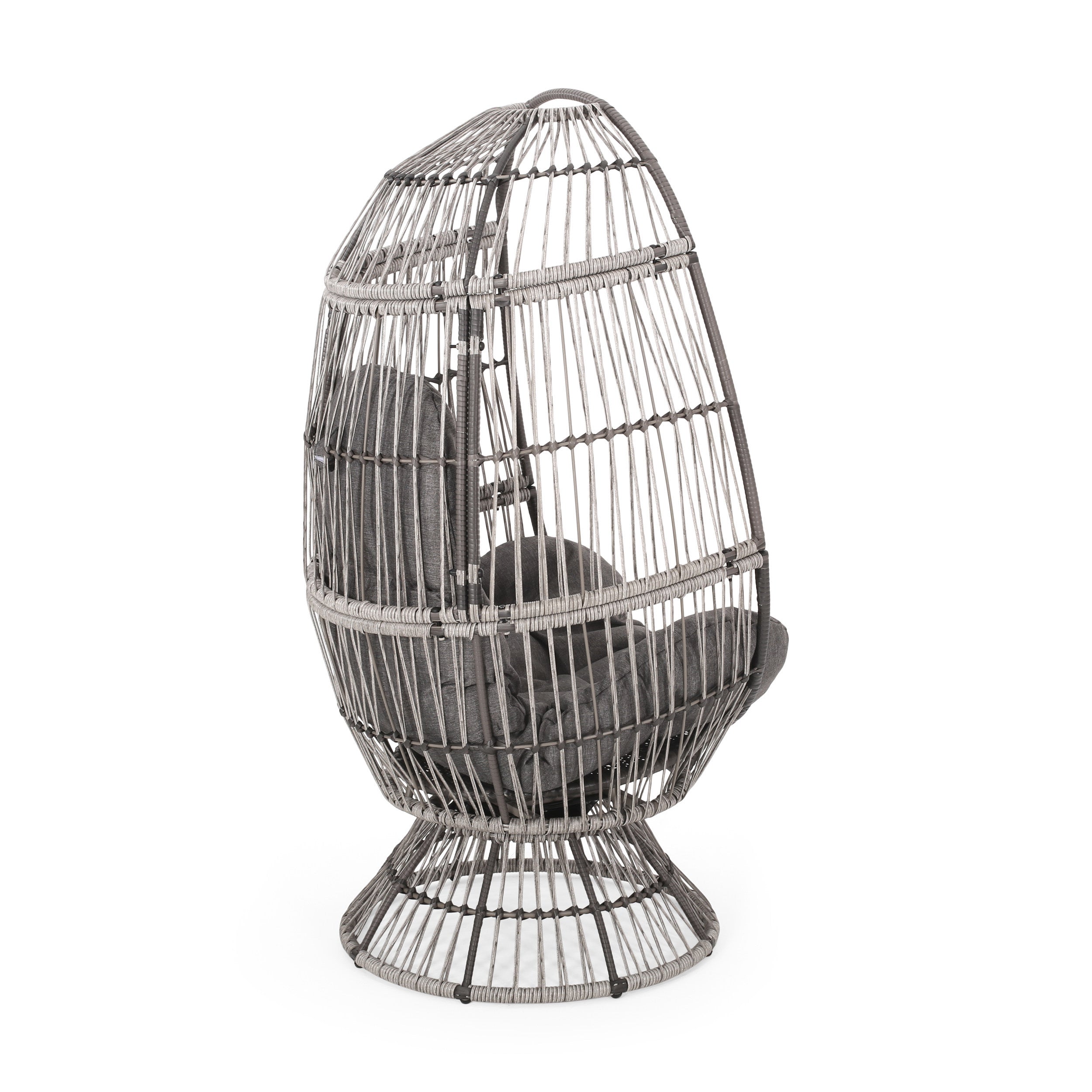 Lazulite Outdoor Egg Chair with Water-Resistant Cushion and Swivel Function