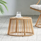 Enduring Outdoor Rattan Side Table with Cage Frame
