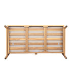 Indira Outdoor Acacia Wood Loveset Sofa with Water-Resistant Cushion