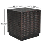 Antique Copper Cube Outdoor Side Table