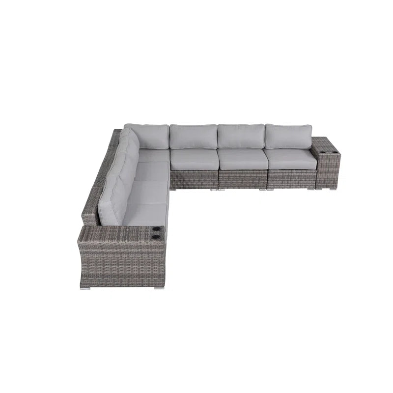 Fully Assembled Outdoor Wicker Patio Sofa