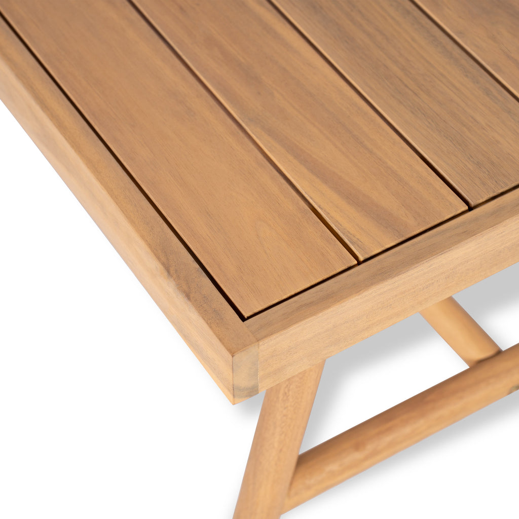 Indira Outdoor Acacia Wood Chat Set