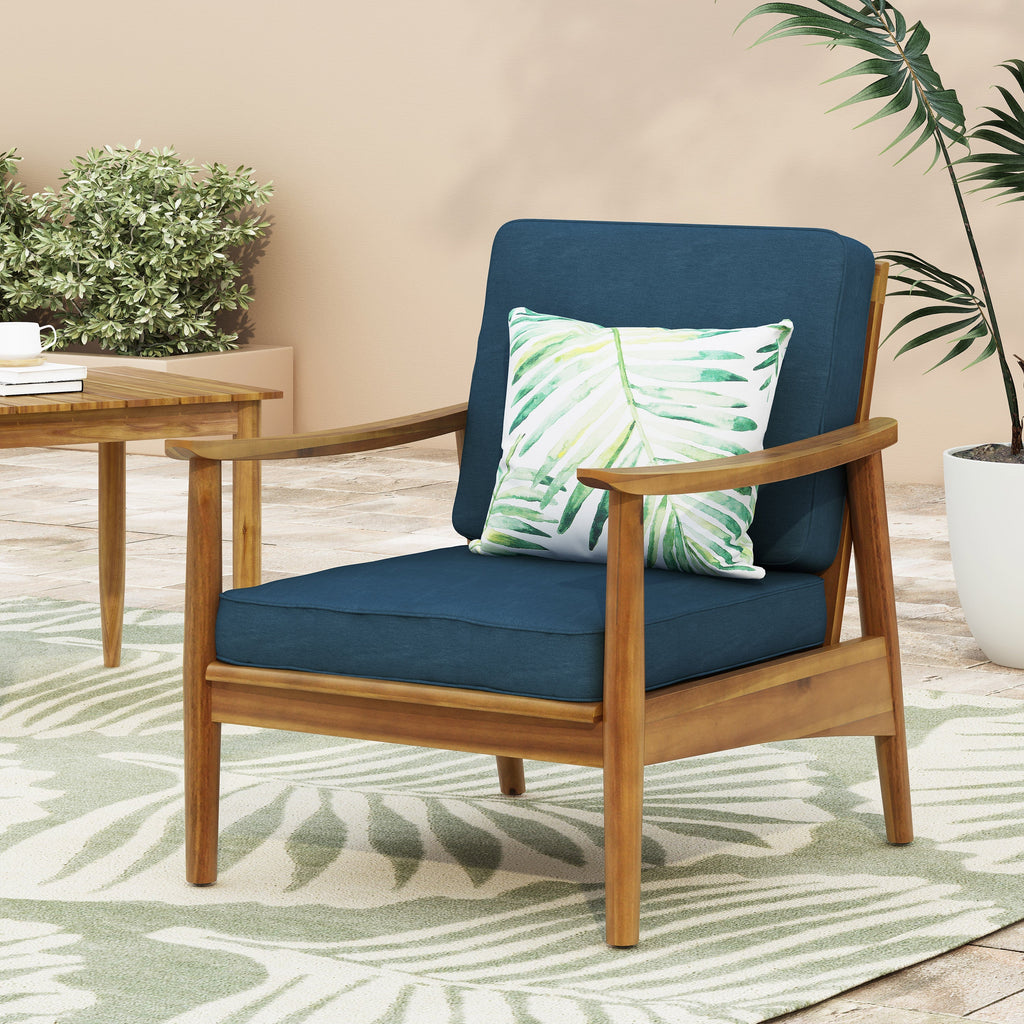 Ellsworth Outdoor Acacia Wood Club Chair