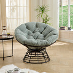 360° Swivel Indoor Outdoor Wicker Papasan Chair with Soft Thick Cushion
