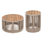 Sundara Outdoor Coffee & Side Table Set with Woven Rope Design