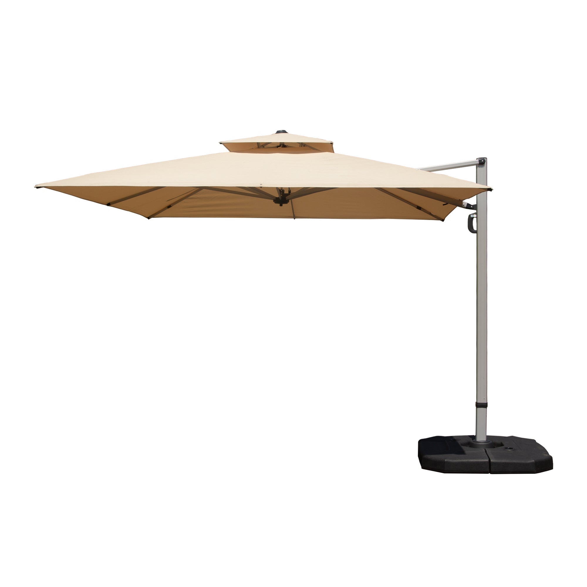 9' Aluminum Cantilever Tilt Patio Umbrella with Center Pole, Base Not Included