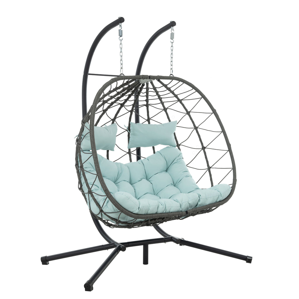 2-Person Swinging Egg Chair with Stand