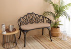 Tulip Cast Aluminum Garden Bench with cushion
