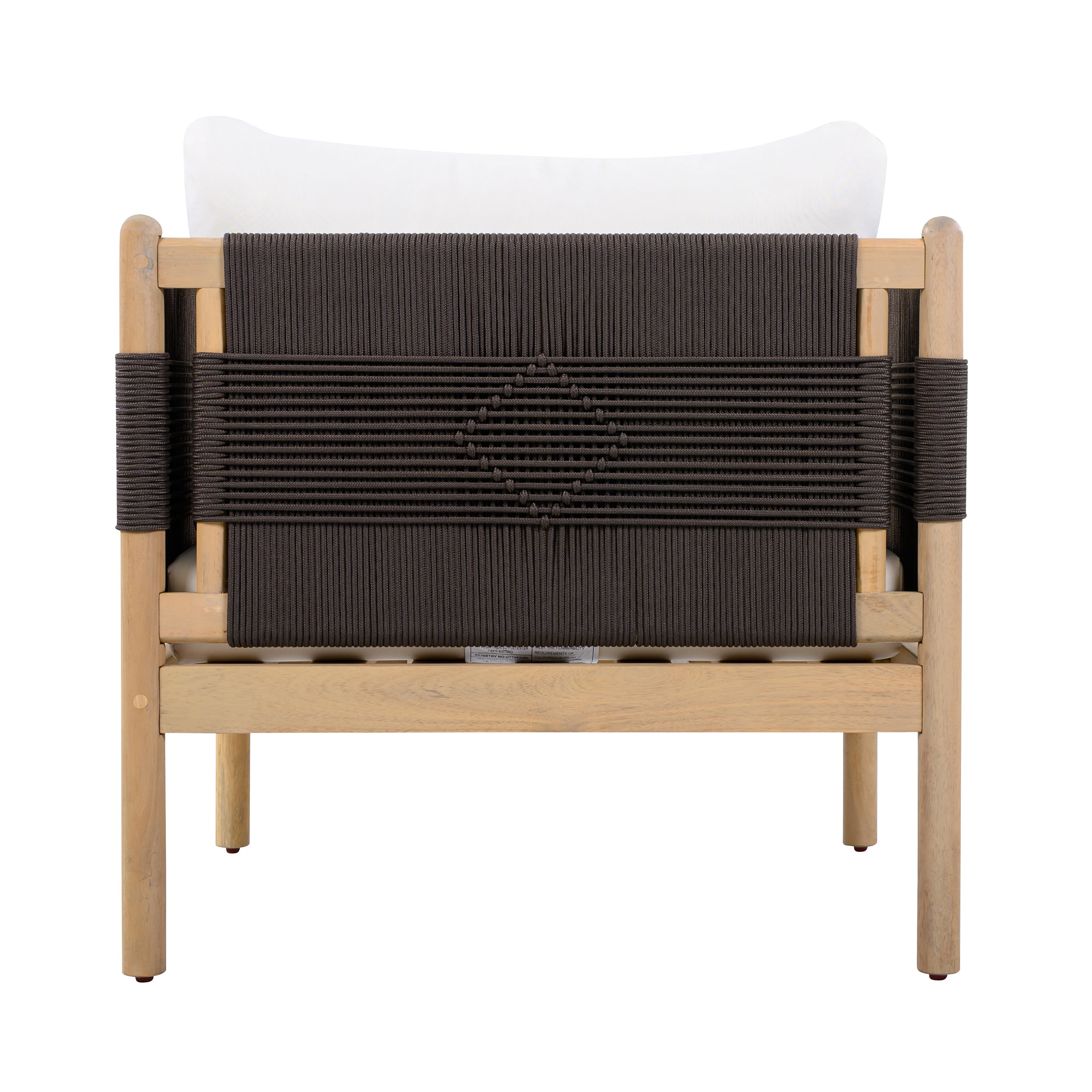 Seabrook Acacia Wood Outdoor Club Chair with Diamond Rope Weave & Cushions