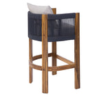Matera Outdoor Wood & Rope Barstools, Set of 2