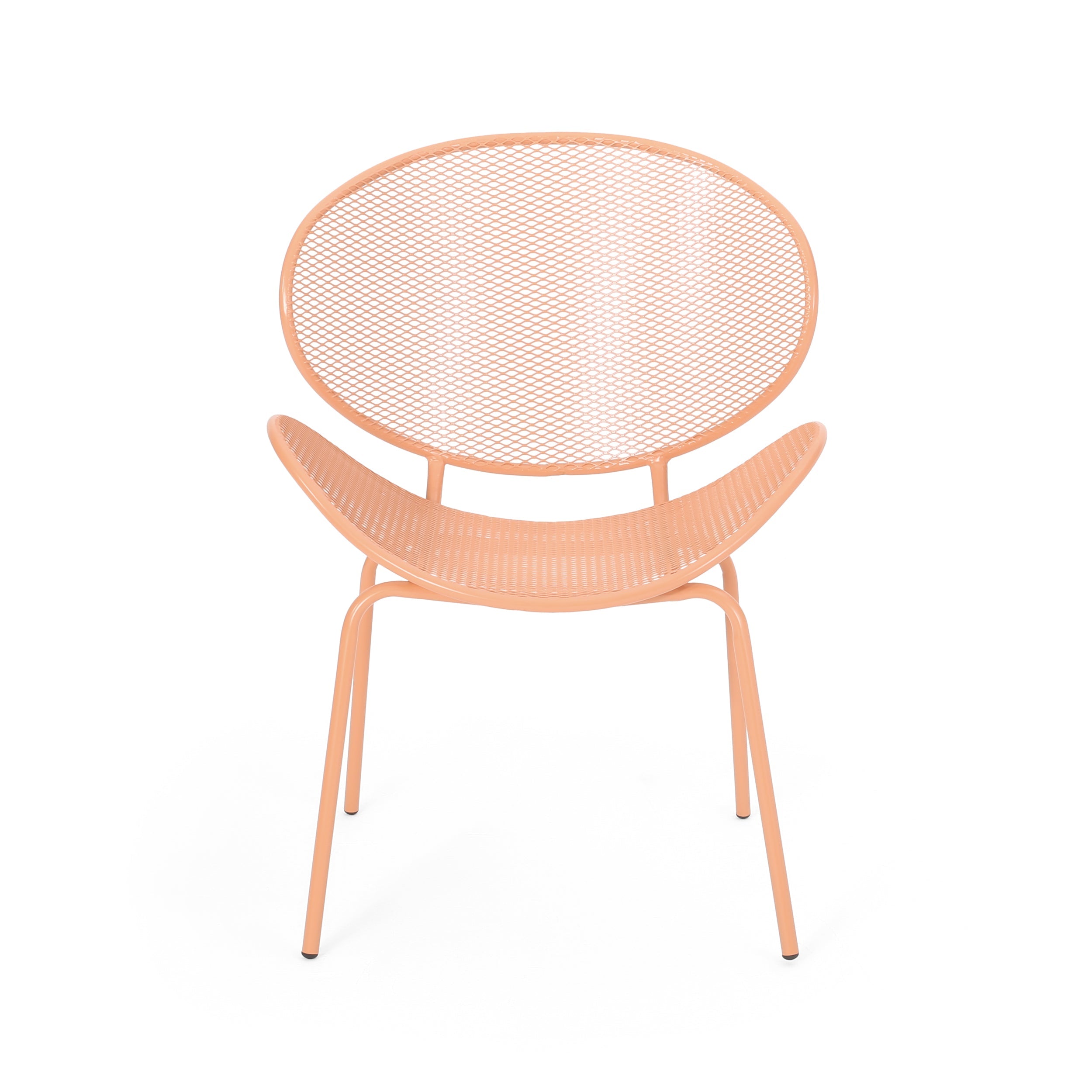 Outdoor Iron Chair with Tapered Legs and Wing Design, Set of 2