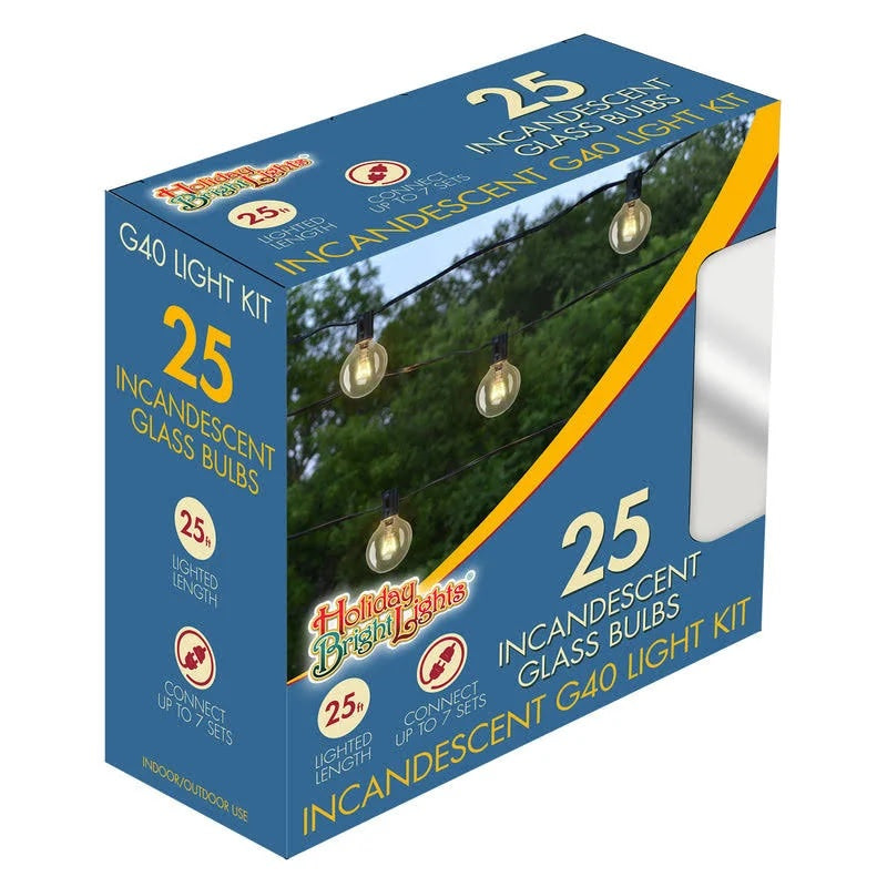 Set of 25 Clear G40 Incandescent Lights