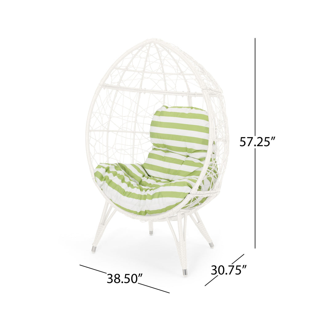 Outdoor Chair with Teardrop Shape and Mesh Design