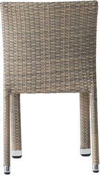 Larache Outdoor Aluminum Armless Rattan Dining Chairs, Set of 4