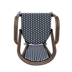 Crowned Wicker Bistro Chair with Checkered Pattern and Curved Arms, Set of 2