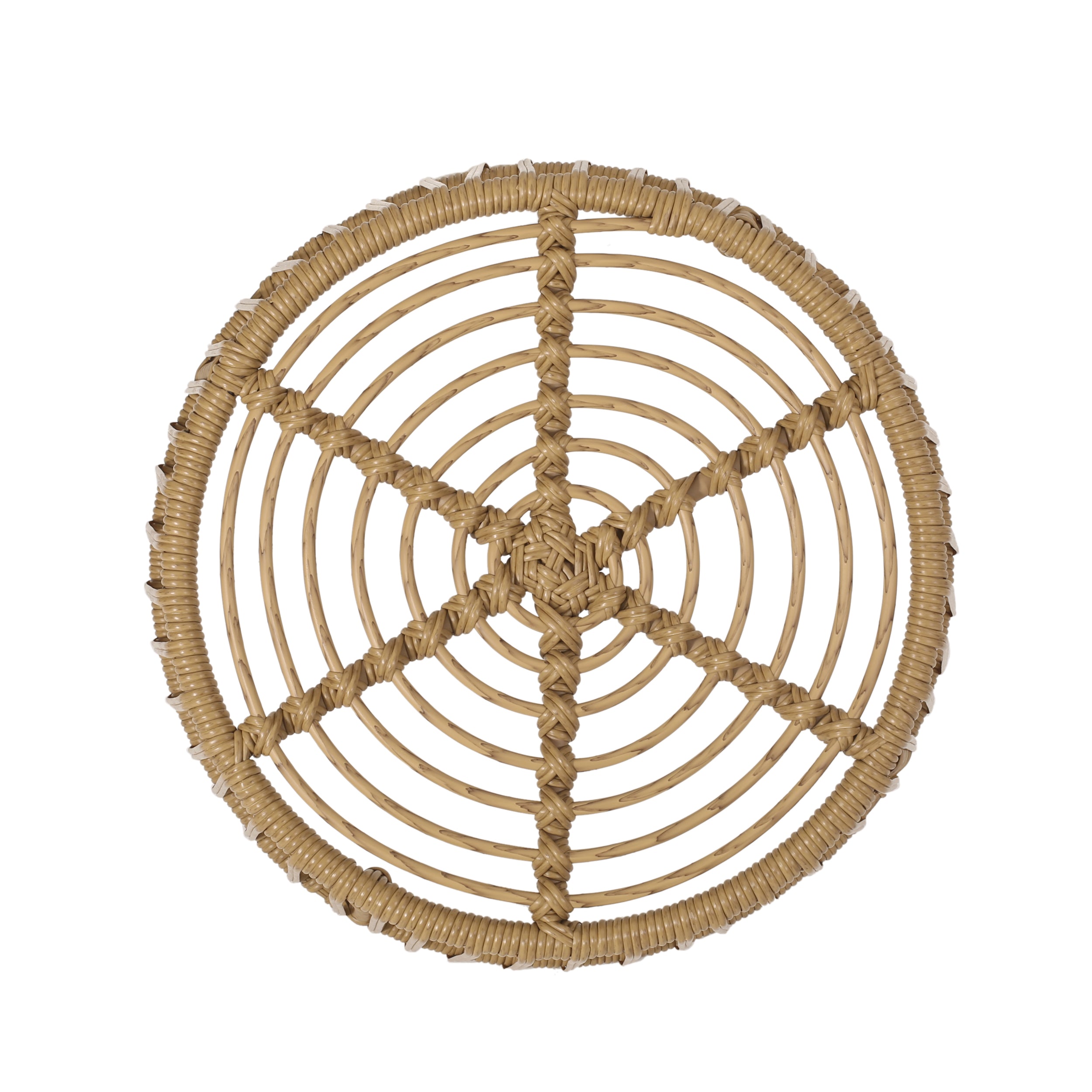 Enduring Outdoor Rattan Side Table with Cage Frame