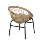 Outdoor Accent Chair with Curved Back and Basket Frame, Set of 2